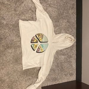 old navy peace sign floral cropped sweatshirt girls